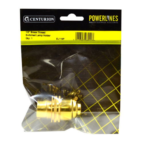 1/2" Brass Thread Switched Lamp Holder