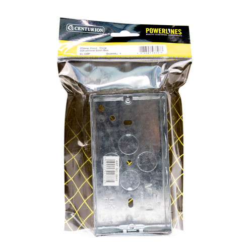 2 Gang 35mm Deep Galvanised Steel Box