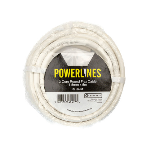 1.5mm 3 Core Round Flex Cable, 5m