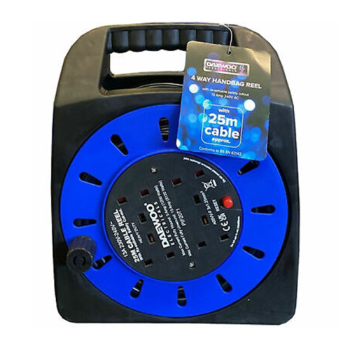 25m Cable Reel - 4 Way Socket
