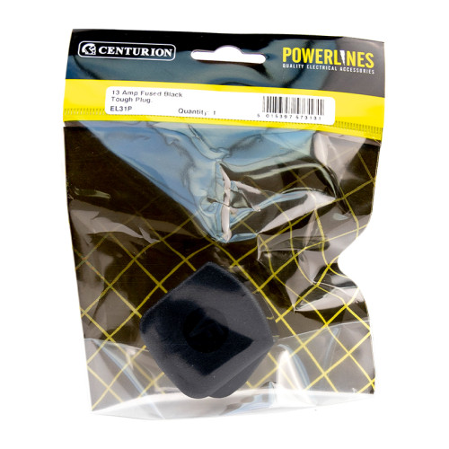 Black 13 Amp Fused Tough Plug