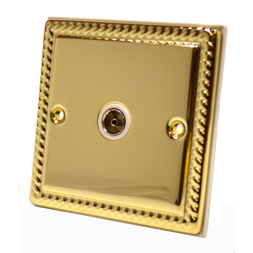 Georgian Coaxial Socket - White Switch