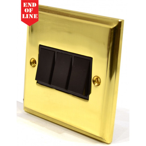 Victorian Brass Triple Switch