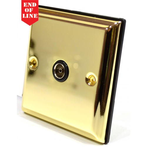 Victorian Brass Single Co Axial Socket