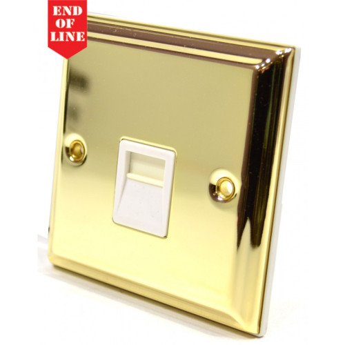 Victorian Brass Secondary Telephone Socket, White 