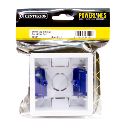 Single Dry Lining Back Box, 34mm Deep