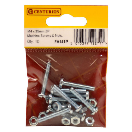 Slotted Pan Head Machine Screws and Nuts