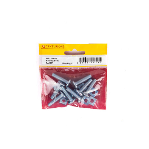 M6 x 25mm ZP Roofing Bolts (Pack of 8)
