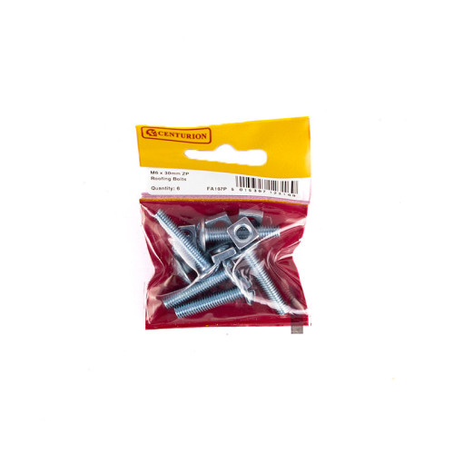 M6 x 30mm ZP Roofing Bolts (Pack of 6)