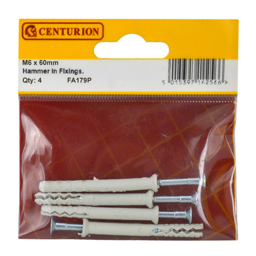 M6 x 60mm Hammer In Frame Fixings (Pack of 4)