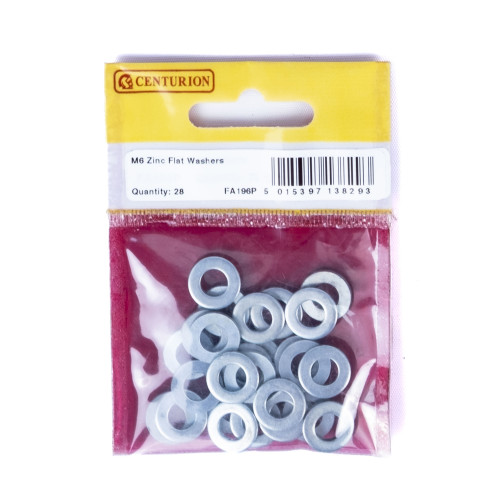 M6 ZP Flat Washers (Pack of 28)