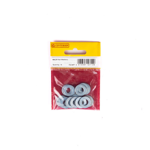 M8 ZP Flat Washers (Pack of 15)