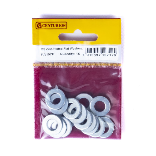 M8 ZP Flat Washers (Pack of 15)
