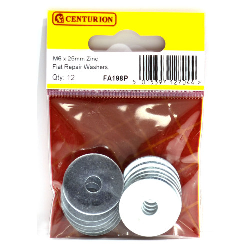 M6 x 25mm ZP Flat Repair Washers (Pack of 12)
