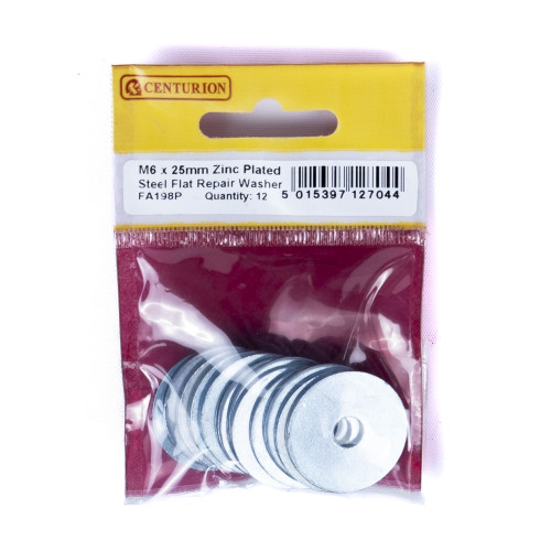 M6 x 25mm ZP Flat Repair Washers (Pack of 12)