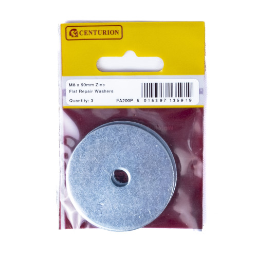 M8 x 50mm ZP Flat Repair Washers (Pack of 3)