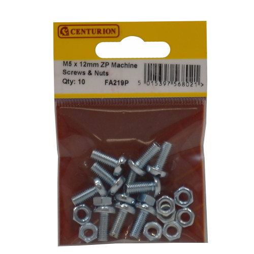 Slotted Pan Head Machine Screws and Nuts