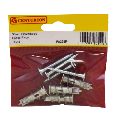 35mm Metal Plasterboard Speed Plugs (Pack of 4)