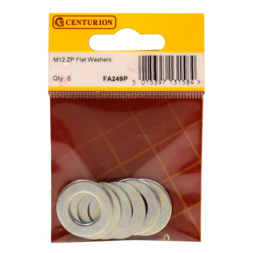 M12 ZP Flat Washers (Pack of 6)