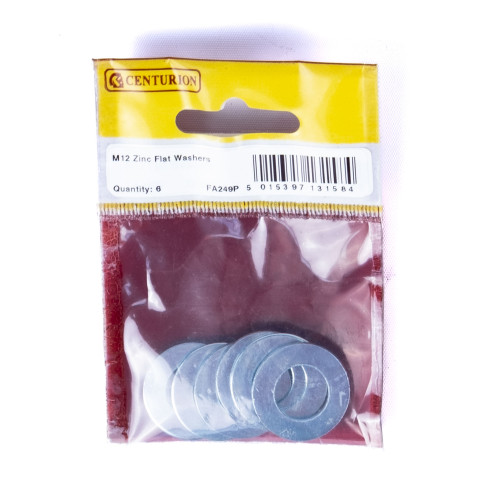 M12 ZP Flat Washers (Pack of 6)