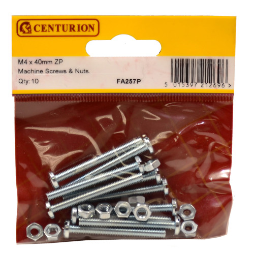 Slotted Pan Head Machine Screws and Nuts