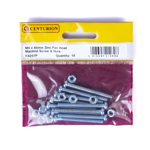 Slotted Pan Head Machine Screws and Nuts