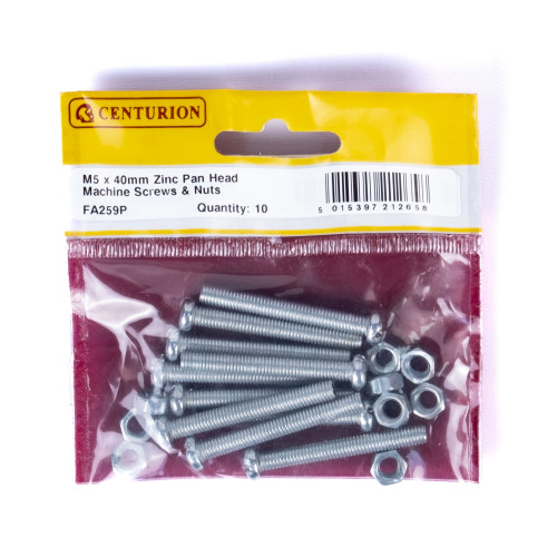 Slotted Pan Head Machine Screws and Nuts
