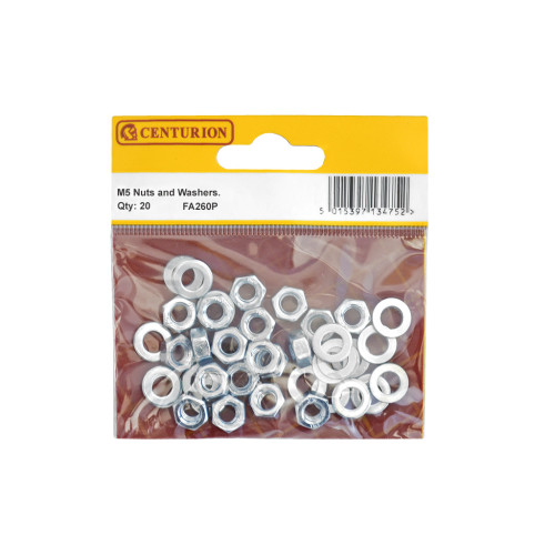 M5 ZP Nuts & Washers (Pack of 20)
