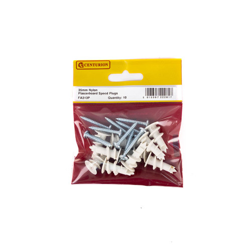 35mm Nylon Plasterboard Speed Plugs (Pack of 10)