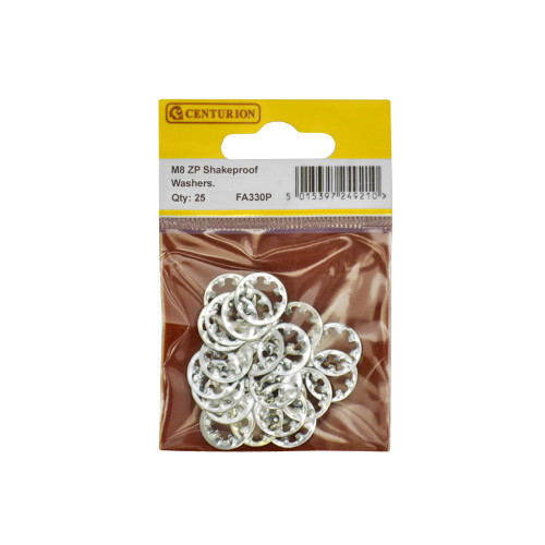 M8 ZP Shakeproof Washer (Pack of 25)
