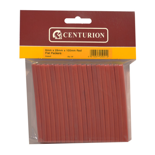 6mm x 28mm x 100mm Red Flat Packers (Pack of 20)