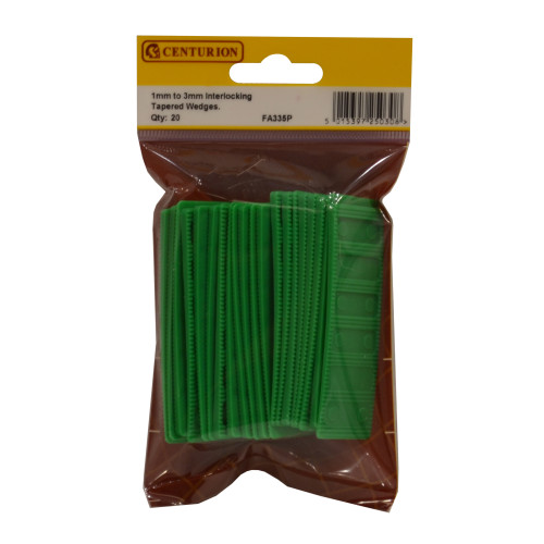 28mm x 80mm x 1-3mm Interlocking Tapered Wedges (Pack of 20)
