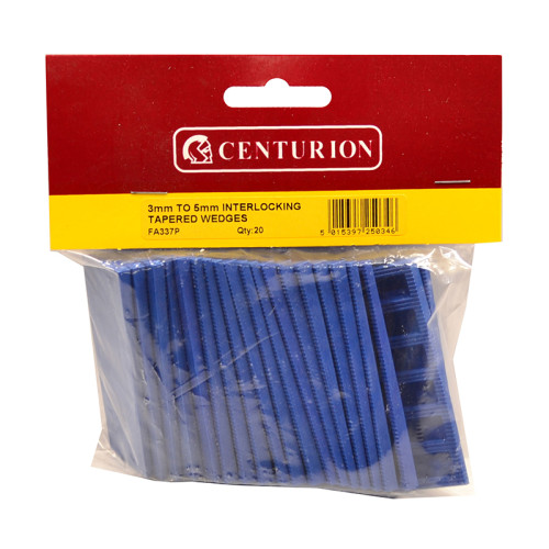 28mm x 80mm x 3-5mm Interlocking Tapered Wedges (Pack of 20)