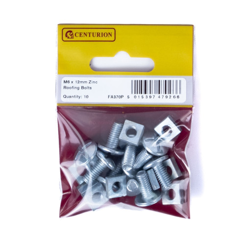 M6 x 12mm ZP Roofing Bolts (Pack of 10)