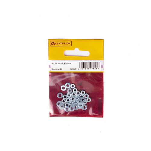 M3 ZP Nuts & Washers (Pack of 20)