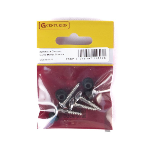 25mm x 8 CP Dome Mirror Screws (Pack of 4)