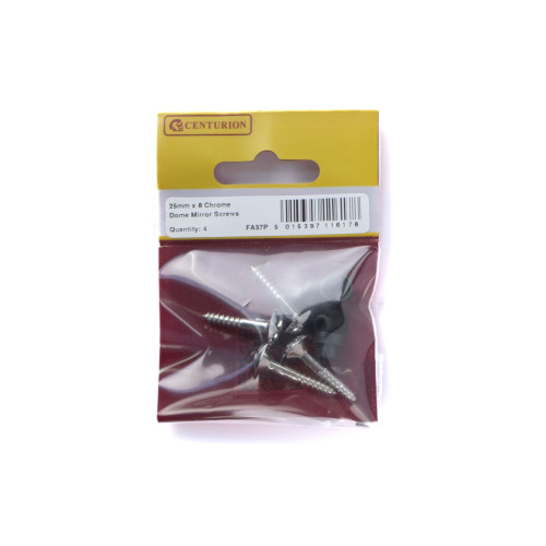 25mm x 8 CP Dome Mirror Screws (Pack of 4)