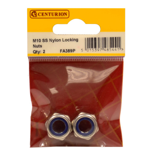 M10 SS Nylon Locking Nuts (Pack of 2)