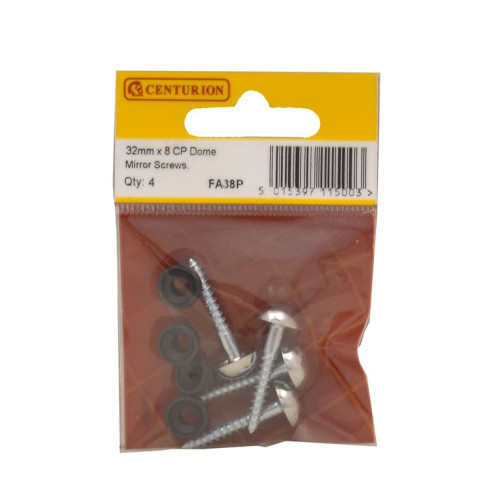 30mm x 8 CP Dome Mirror Screws (Pack of 4)