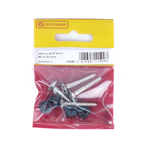30mm x 8 CP Dome Mirror Screws (Pack of 4)