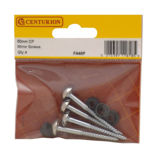 50mm x 8 CP Dome Mirror Screws (Pack of 4)