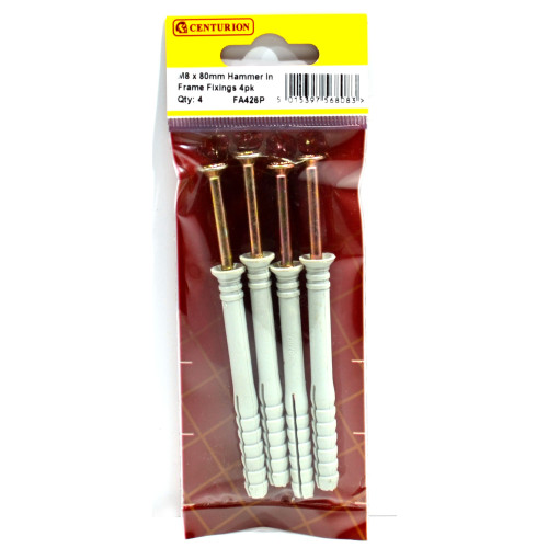 M8 x 80mm Hammer In Frame Fixings 4pk