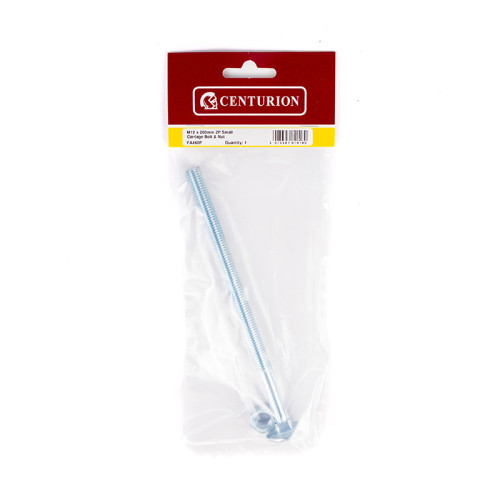 M12 x 200mm ZP Small Carriage Bolts & Nuts (Packs of 1)