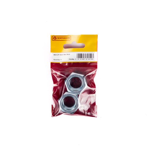M20 ZP Steel Hex Nuts (Packs of 2)