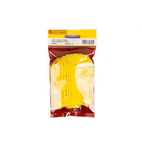 1mm x 43mm x 100mm Yellow Standard 'U' Shim x 20