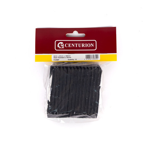 6mm x 43mm 100mm Black Standard 'U' Shim x 15