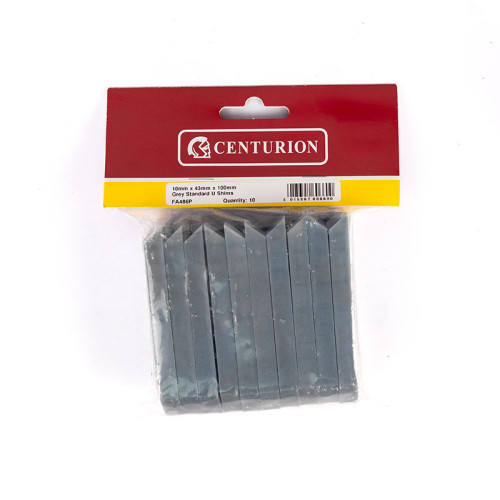 10mm x 43mm x 100mm Grey Standard 'U' Shim x 10