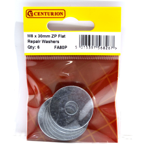M8 x 30mm ZP Flat Repair Washers (Pack of 6)