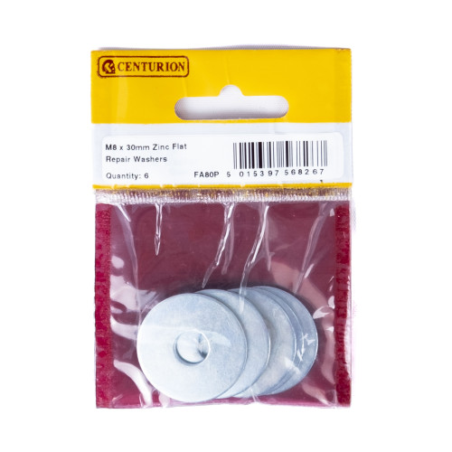 M8 x 30mm ZP Flat Repair Washers (Pack of 6)