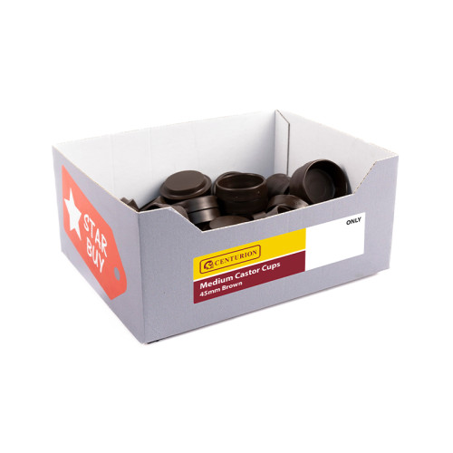 Display Box Deal - 45mm Brown Medium Castor Cups (Made to Order)